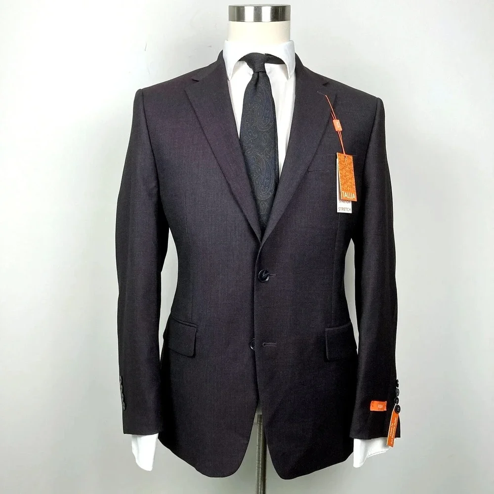 Tallia‎ Men's Classic-Fit Suit Separate Jacket Blazer Wine Red 40R E101476